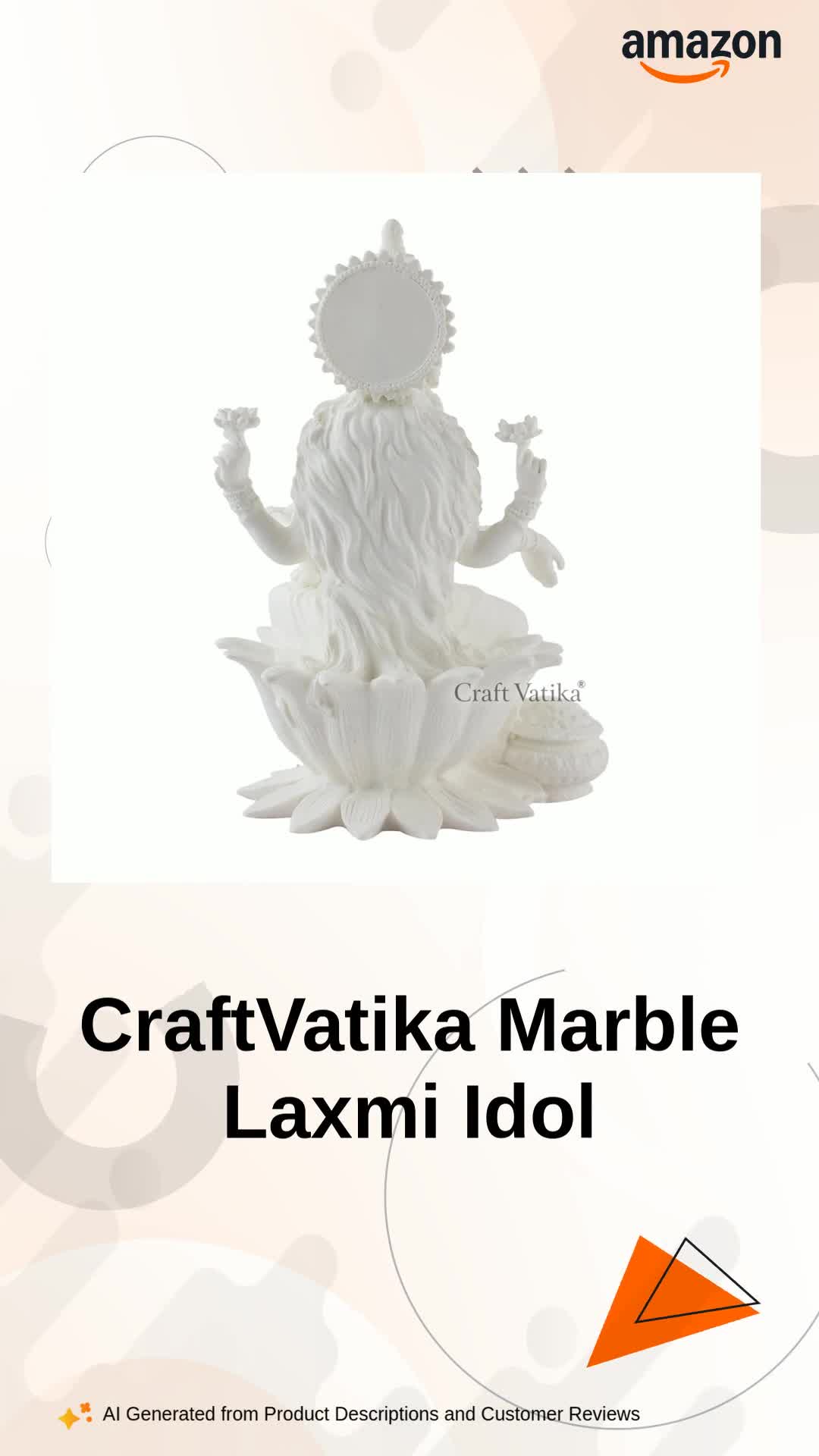 Buy CraftVatika Marble Dust Laxmi Idol, 7 x 4.5 x 3 Inches, White